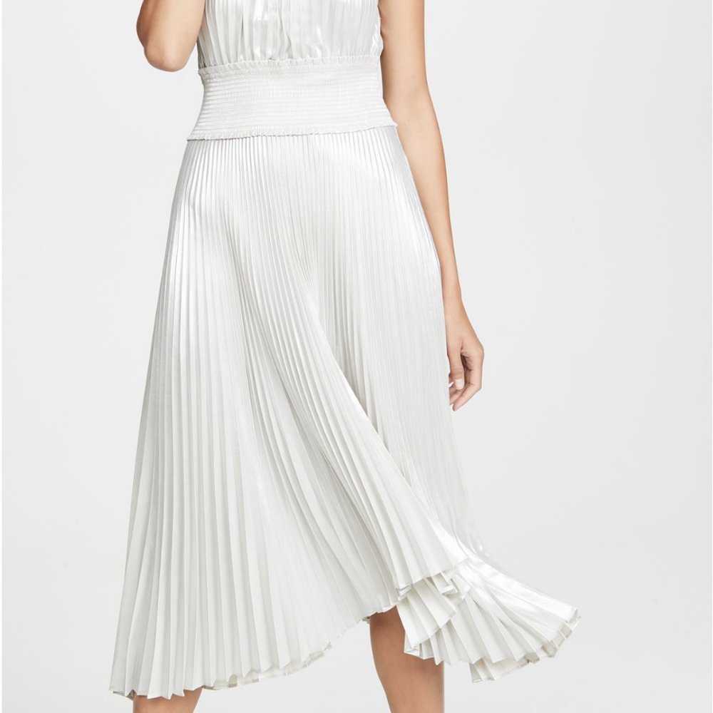 A.L.C. Weston Dress Silver NWT Pleated Size 6